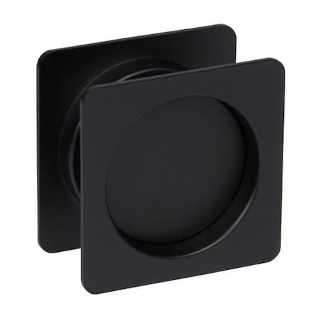 Delaney Hardware Contemporary Square Black Hall, Closet Passage Sliding Pocket Door Lock 370204